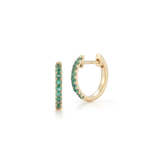 Small Emerald Round Huggies