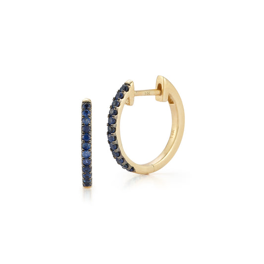 Medium Blue Sapphire Round Huggies