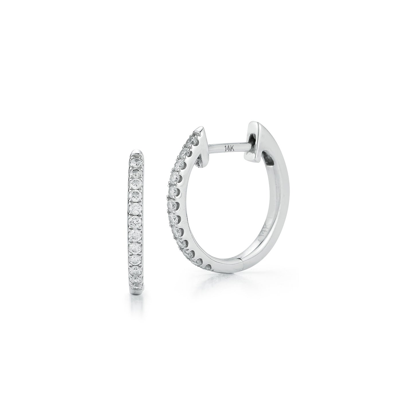 Medium Diamond Round Huggies