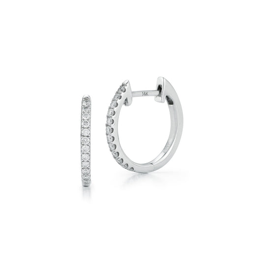 Medium Diamond Round Huggies
