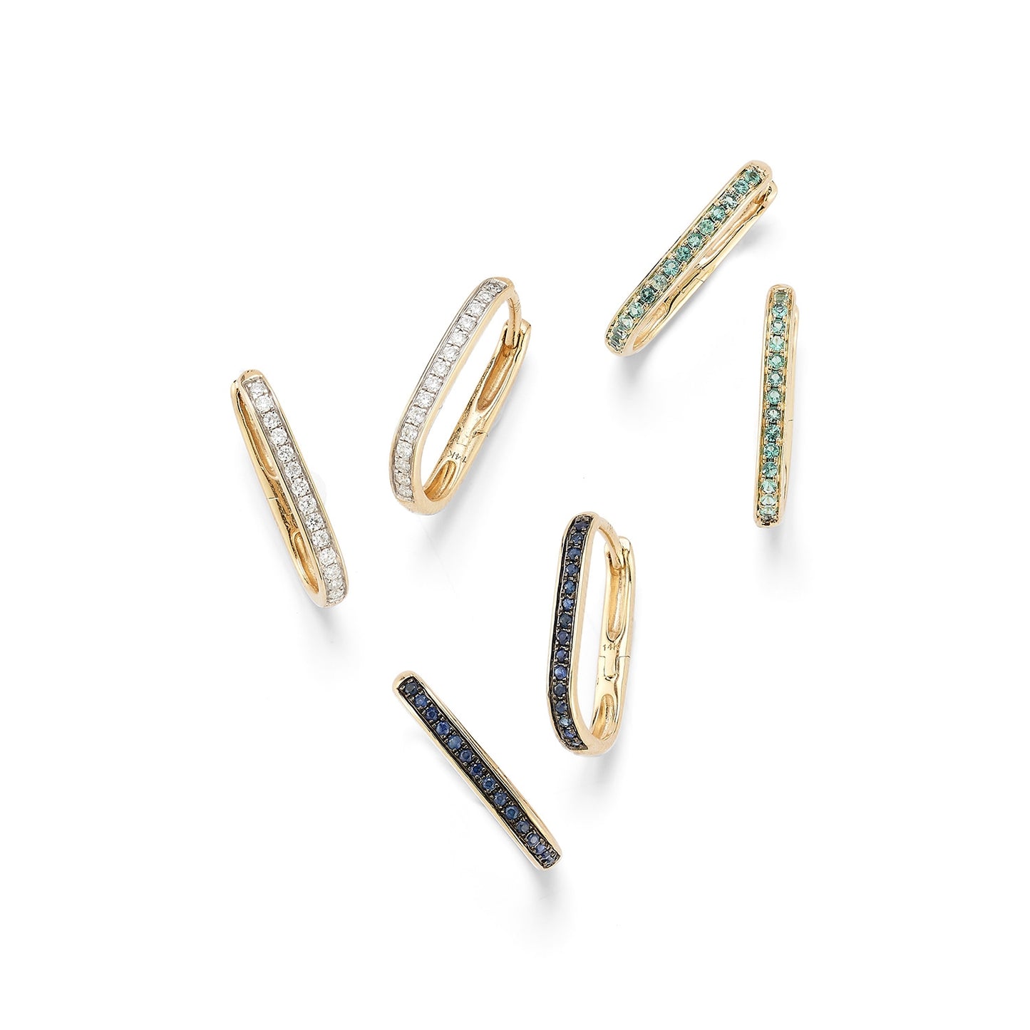 Emerald Paper Clip Earrings
