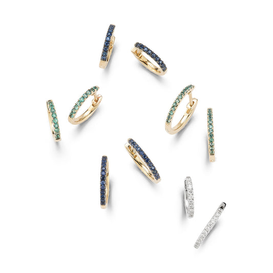 Small Sapphire Round Huggies