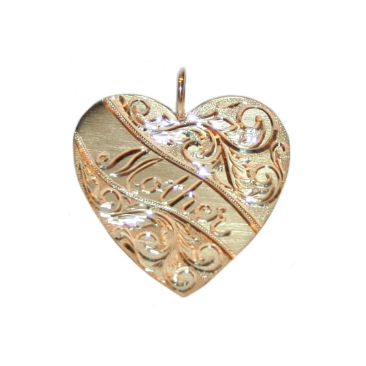 Hand-Engraved Mother Heart Charm
