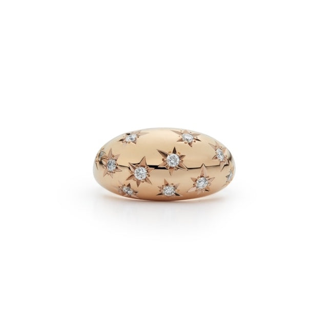 Diamond Starburst Dome Ring