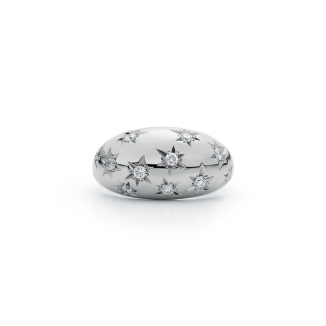 Diamond Starburst Dome Ring