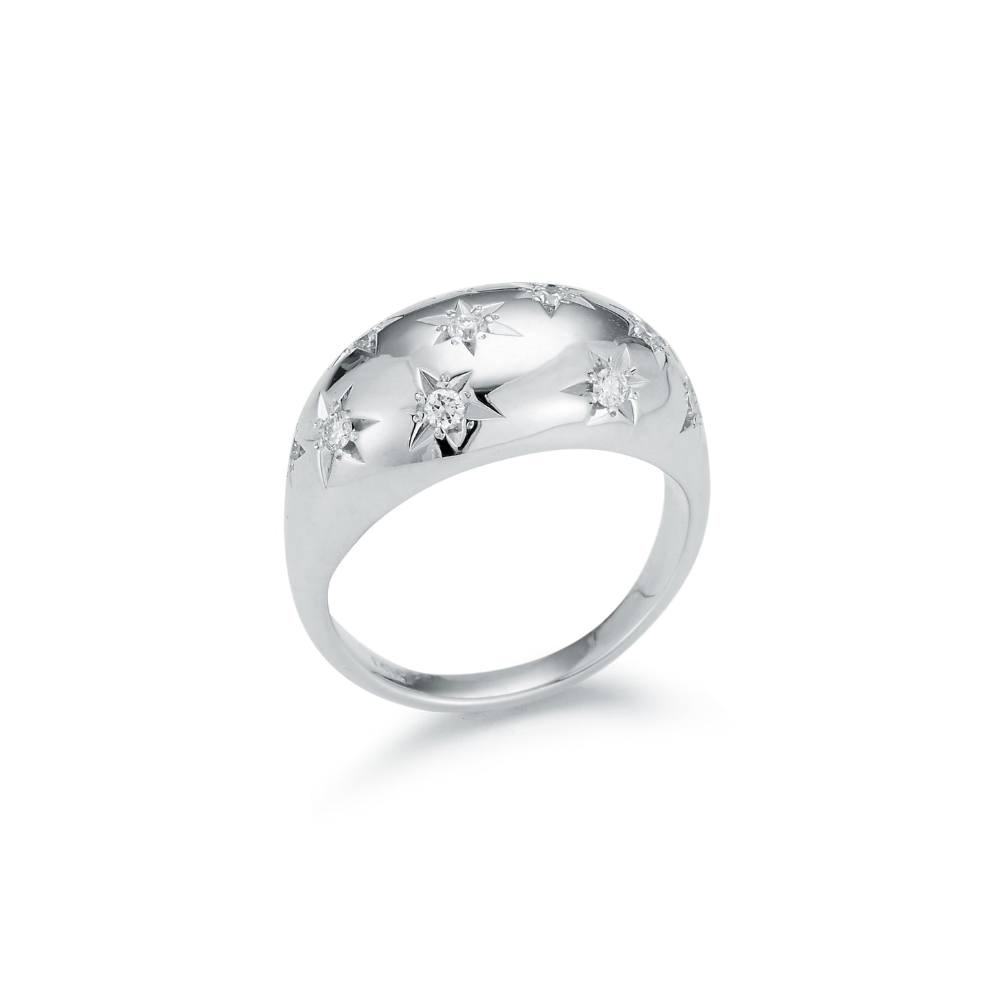 Diamond Starburst Dome Ring