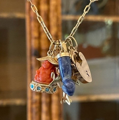 Estate Coral and Turquoise Buddha Charm