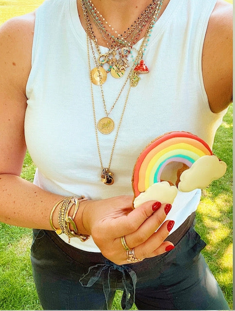 Gold French Wire and Semi-precious Stone Bead Chains