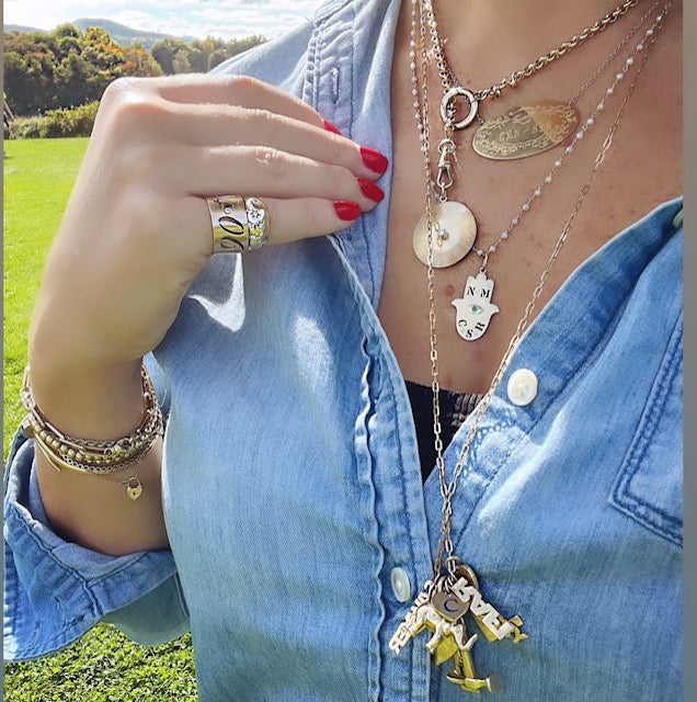 Gold French Wire and Semi-precious Stone Bead Chains