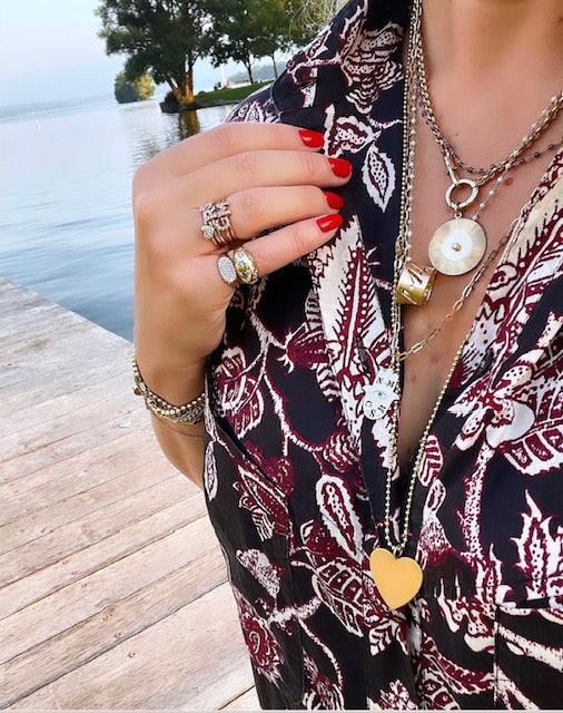 Gold French Wire and Semi-precious Stone Bead Chains