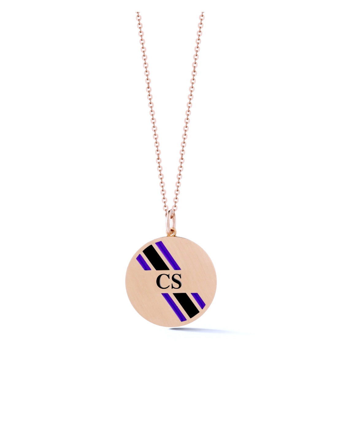 Round Personalized Enamel Stripe Charm
