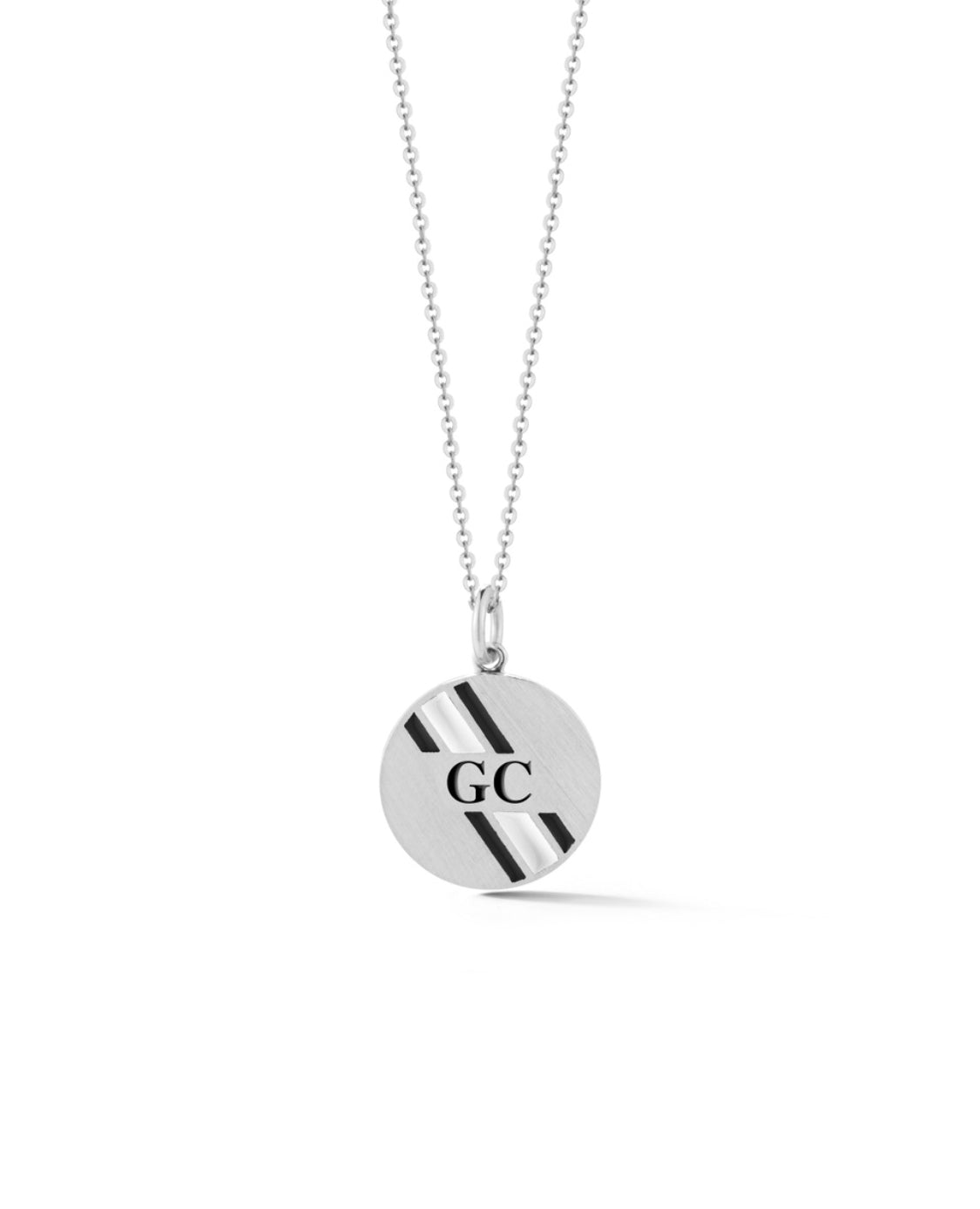 Petite Round Personalized Enamel Stripe Charm