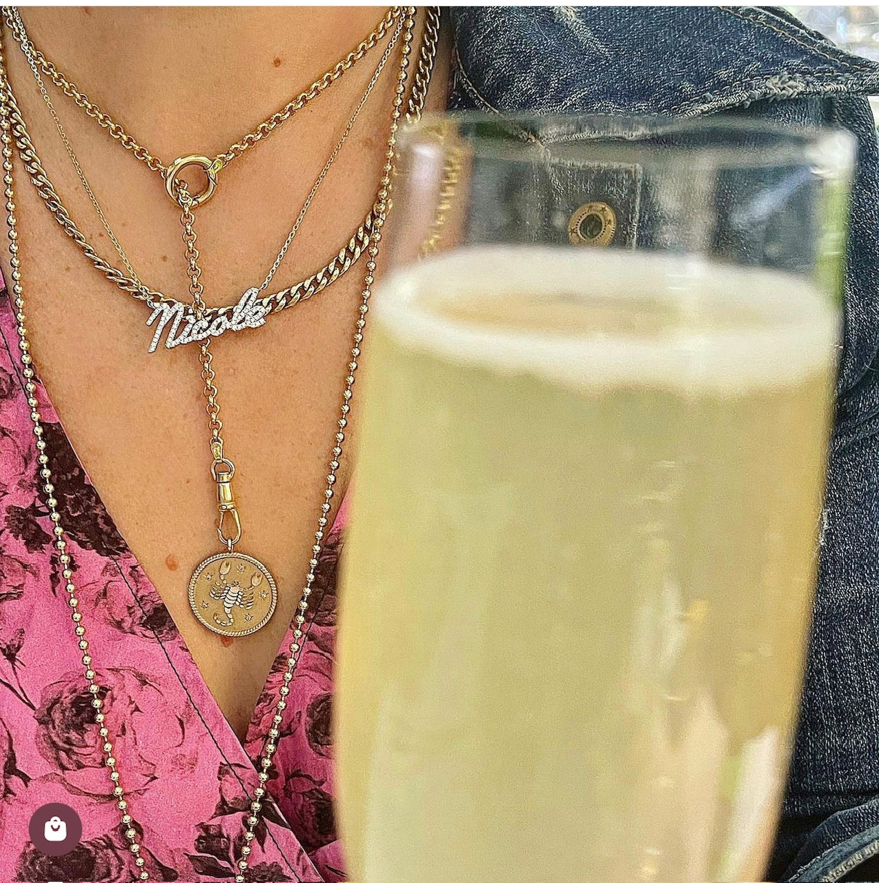 Three-Prong Diamond Necklace