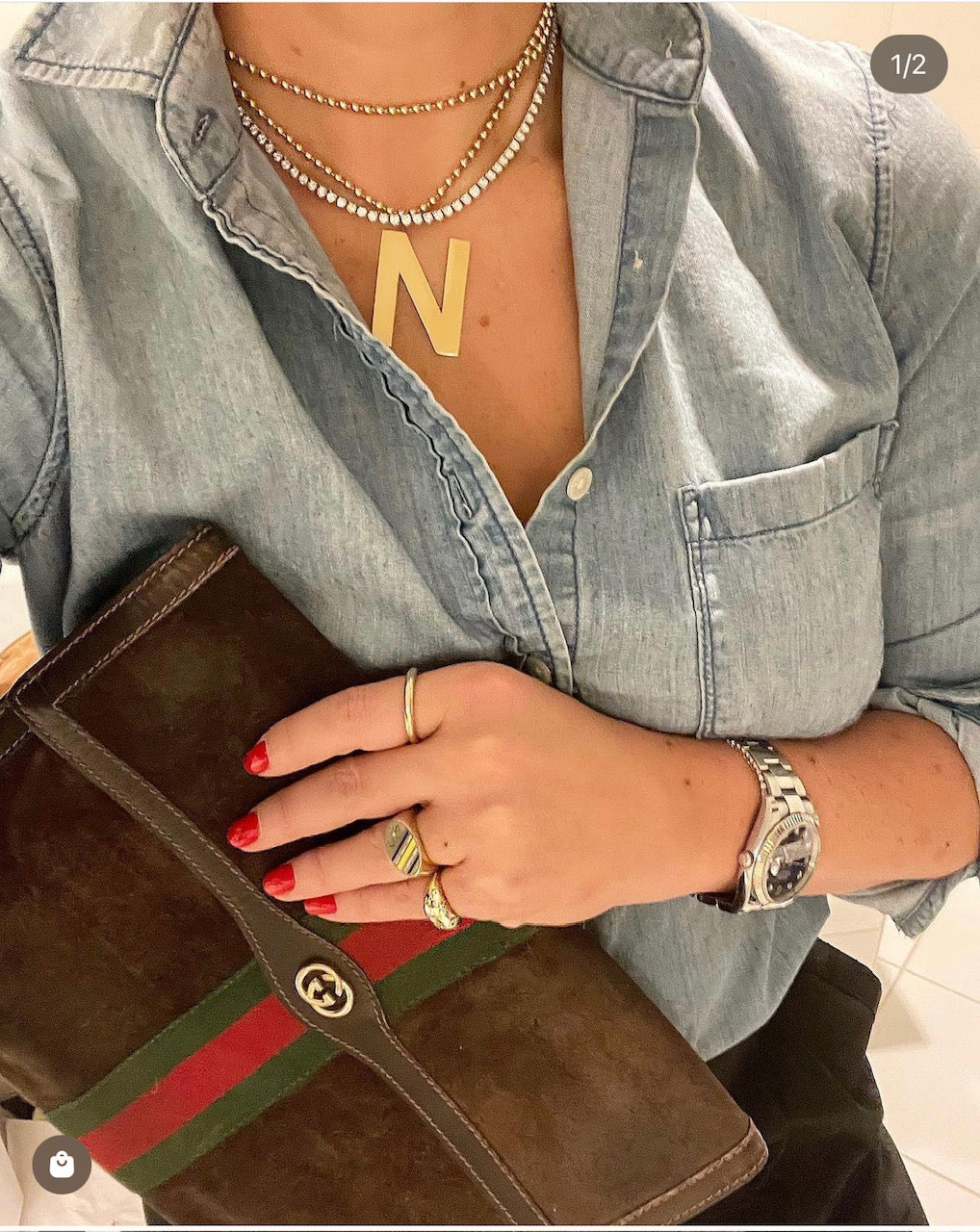 Three-Prong Diamond Necklace