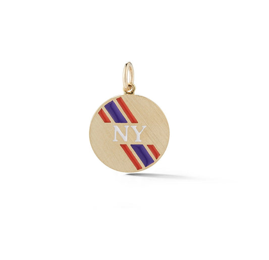 Petite Round Personalized Enamel Stripe Charm