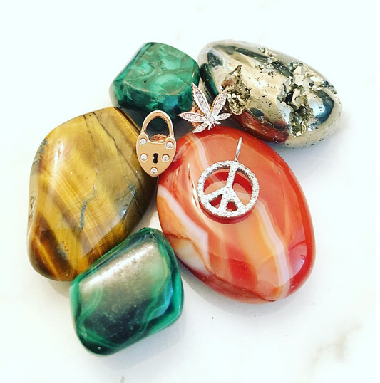 Mini Diamond Peace Sign Charm