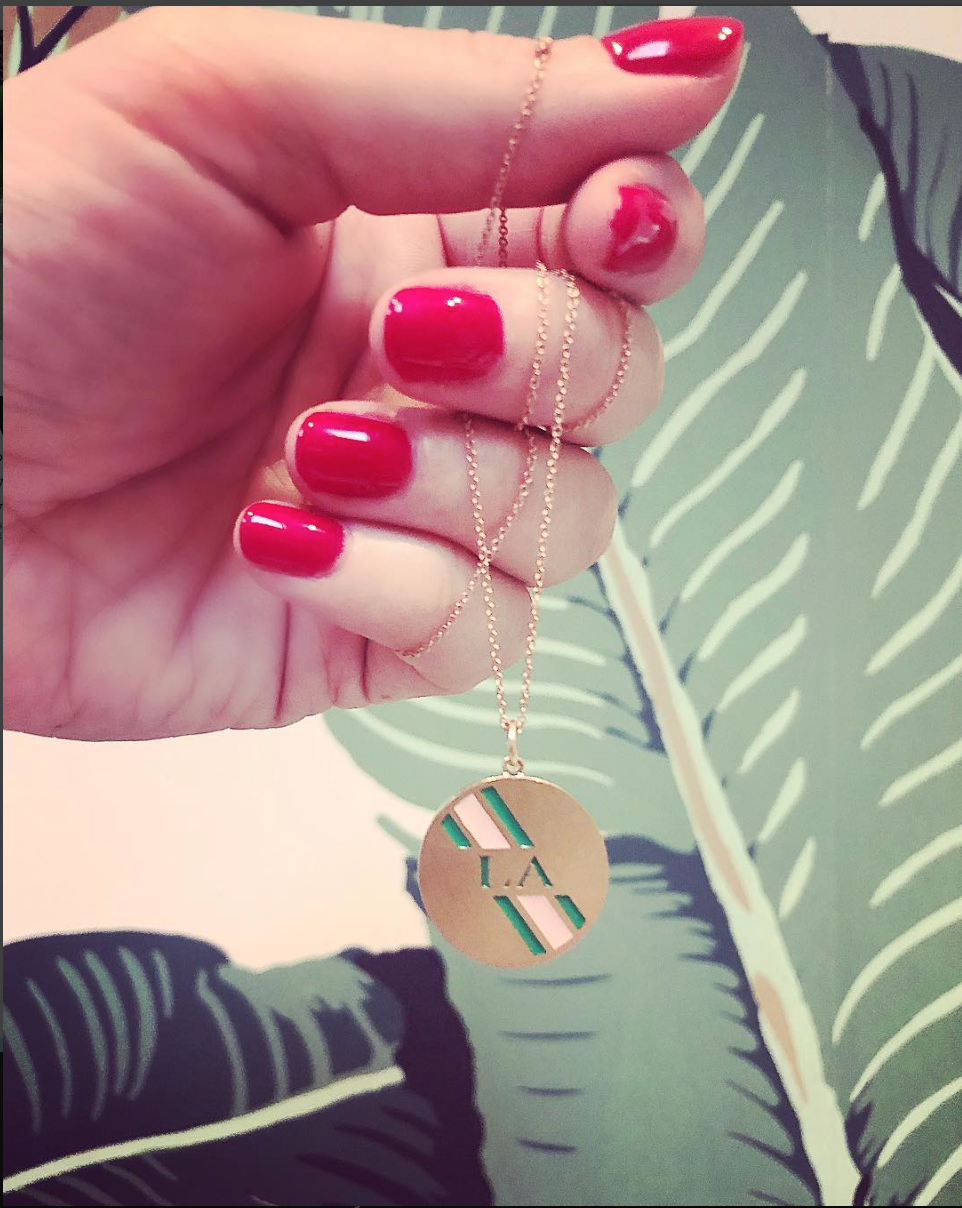 Round Personalized Enamel Stripe Charm