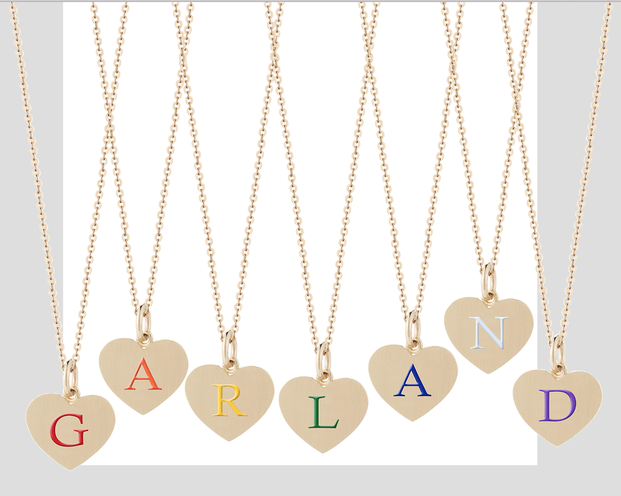 Enamel Initial Heart Charm