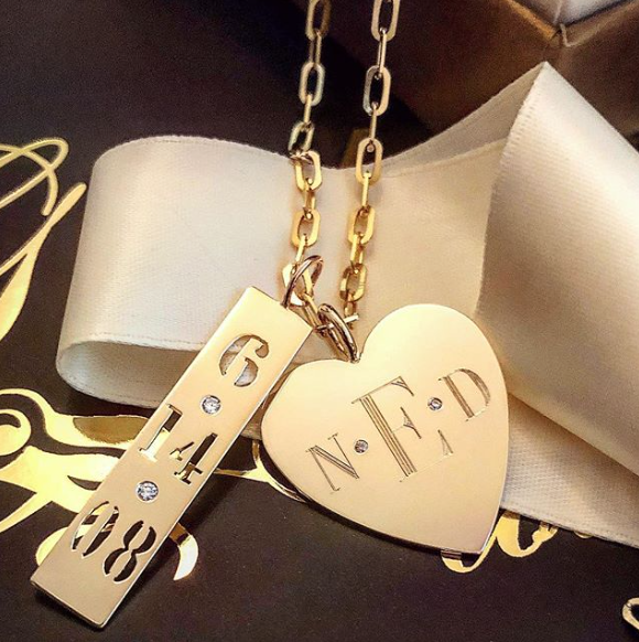 Monogram Diamond Heart Charm
